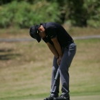 tabuena reacts after missing  the putt in hole 13