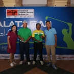 ms nana soriano,pr head,ictsi with kim jeong hyung and champion pro zanieboy gialon with mr dave hernandez of calatagan golf