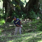gialon under the tree in hole 14