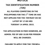TAX IDENTIFICATION NUMBER