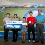 the awrdee of year end best course southwoods,best amateur katsuragawa,and order of merit winner tony lascuna in behalf of received by cheryl alferez(wife) and shanryl antonette lascuna(daughter)