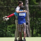 paez celebrated with his caddie