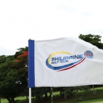 the flags waves as the winds blows in sta barbara golf club in iloilo